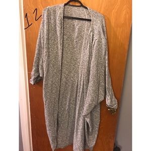 Gray and white 3/4 length baggy sleeve cardigan M/L
